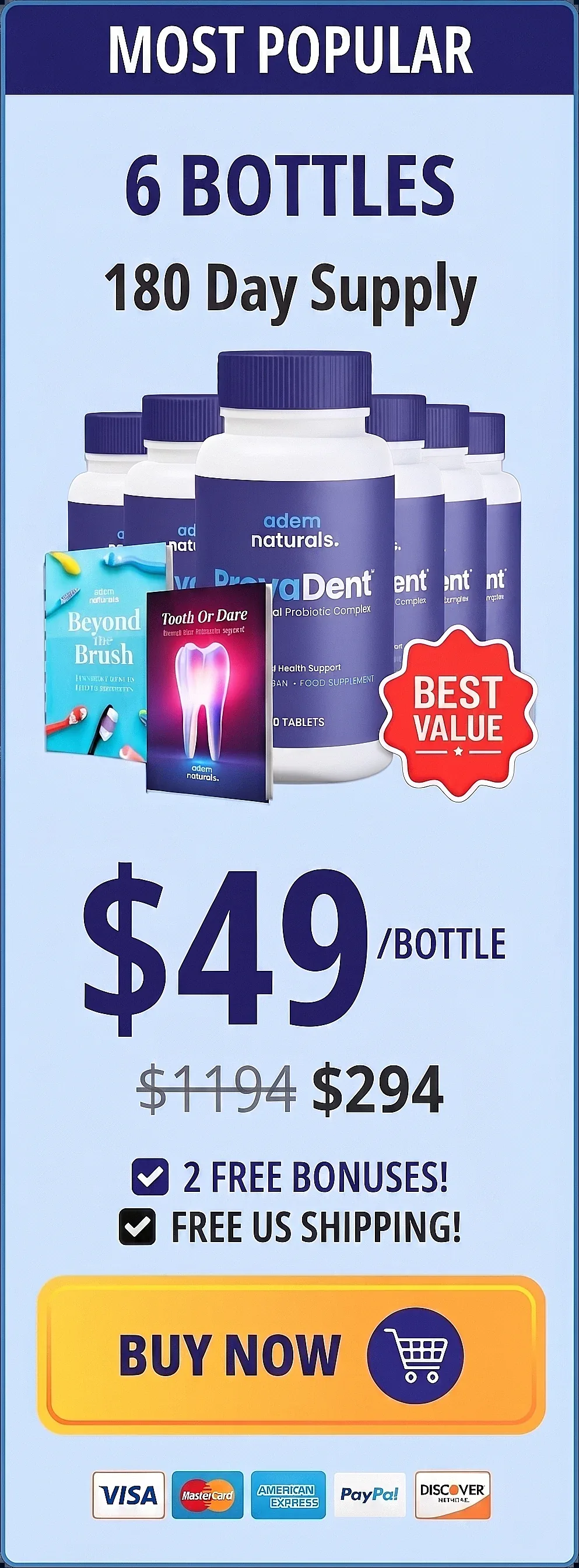 Bundle package — 3 bottles, 90-day supply, 2 free bonuses
